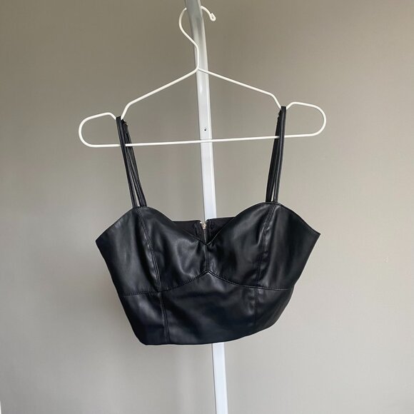Forever 21 Faux Leather Crop (size Medium - Picture 1 of 3